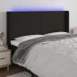 Preview: ARDEBO.de - LED Kopfteil Schwarz 183x16x118/128 cm Stoff