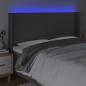 Preview: LED Kopfteil Dunkelgrau 203x16x118/128 cm Stoff