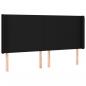 Preview: LED Kopfteil Schwarz 203x16x118/128 cm Stoff