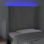 Preview: LED Kopfteil Hellgrau 83x16x118/128 cm Samt