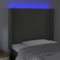 Preview: LED Kopfteil Dunkelgrau 83x16x118/128 cm Samt