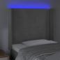 Preview: LED Kopfteil Hellgrau 103x16x118/128 cm Samt