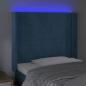 Preview: LED Kopfteil Dunkelblau 103x16x118/128 cm Samt