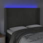 Preview: LED Kopfteil Dunkelgrau 147x16x118/128 cm Samt