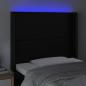 Preview: LED Kopfteil Schwarz 83x16x118/128 cm Kunstleder