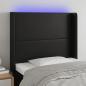 Preview: ARDEBO.de - LED Kopfteil Schwarz 103x16x118/128 cm Kunstleder