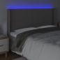 Preview: LED Kopfteil Grau 183x16x118/128 cm Kunstleder