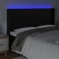 Preview: LED Kopfteil Schwarz 203x16x118/128 cm Kunstleder