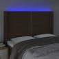 Preview: LED Kopfteil Dunkelbraun 147x16x118/128 cm Stoff