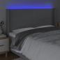 Preview: LED Kopfteil Hellgrau 203x16x118/128 cm Stoff