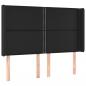 Preview: LED Kopfteil Schwarz 147x16x118/128 cm Kunstleder