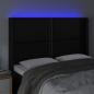 Preview: LED Kopfteil Schwarz 147x16x118/128 cm Kunstleder