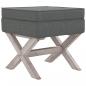 Preview: Hocker mit Stauraum Dunkelgrau 45x45x49 cm Stoff