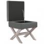 Preview: Hocker mit Stauraum Dunkelgrau 45x45x49 cm Stoff