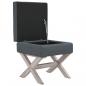 Preview: Hocker mit Stauraum Dunkelgrau 45x45x49 cm Samt