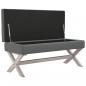 Preview: Hocker mit Stauraum Dunkelgrau 110x45x49 cm Stoff