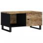 Preview: Couchtisch 80x50x40 cm Massivholz Mango & Holzwerkstoff