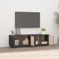 Preview: TV-Schrank Grau 140x40x40 cm Massivholz Kiefer