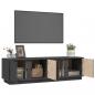 Preview: TV-Schrank Grau 140x40x40 cm Massivholz Kiefer