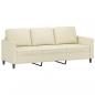 Preview: 3-Sitzer-Sofa mit Hocker Creme 180 cm Kunstleder