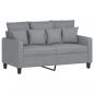 Preview: 2-Sitzer-Sofa Hellgrau 120 cm Stoff