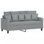 Preview: 2-Sitzer-Sofa Hellgrau 140 cm Stoff