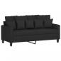 Preview: 2-Sitzer-Sofa Schwarz 140 cm Stoff