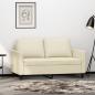 Preview: ARDEBO.de - 2-Sitzer-Sofa Creme 120 cm Kunstleder