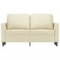 Preview: 2-Sitzer-Sofa Creme 120 cm Kunstleder