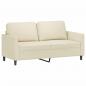 Preview: 2-Sitzer-Sofa Creme 140 cm Kunstleder