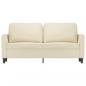 Preview: 2-Sitzer-Sofa Creme 140 cm Kunstleder