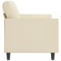 Preview: 2-Sitzer-Sofa Creme 140 cm Kunstleder