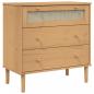 Preview: Schubladenkommode SENJA Rattan-Look Braun 80x40x80 Kiefernholz