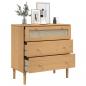 Preview: Schubladenkommode SENJA Rattan-Look Braun 80x40x80 Kiefernholz