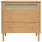 Preview: Schubladenkommode SENJA Rattan-Look Braun 80x40x80 Kiefernholz