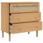 Preview: Schubladenkommode SENJA Rattan-Look Braun 80x40x80 Kiefernholz