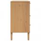 Preview: Schubladenkommode SENJA Rattan-Look Braun 80x40x80 Kiefernholz