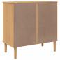 Preview: Schubladenkommode SENJA Rattan-Look Braun 80x40x80 Kiefernholz