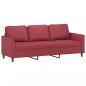 Preview: 3-Sitzer-Sofa mit Hocker Weinrot 180 cm Kunstleder