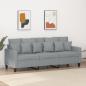 Preview: ARDEBO.de - 3-Sitzer-Sofa Hellgrau 180 cm Stoff