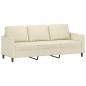 Preview: 3-Sitzer-Sofa Creme 180 cm Kunstleder