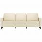 Preview: 3-Sitzer-Sofa Creme 180 cm Kunstleder