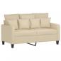 Preview: 2-Sitzer-Sofa Creme 120 cm Stoff