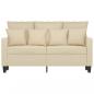 Preview: 2-Sitzer-Sofa Creme 120 cm Stoff