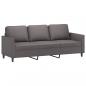 Preview: 3-Sitzer-Sofa mit Hocker Grau 180 cm Kunstleder