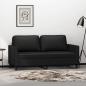 Preview: ARDEBO.de - 2-Sitzer-Sofa Schwarz 140 cm Kunstleder