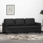 Preview: ARDEBO.de - 3-Sitzer-Sofa Schwarz 180 cm Kunstleder