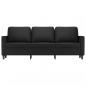 Preview: 3-Sitzer-Sofa Schwarz 180 cm Kunstleder