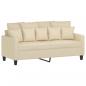 Preview: 2-Sitzer-Sofa Creme 140 cm Stoff