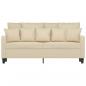 Preview: 2-Sitzer-Sofa Creme 140 cm Stoff